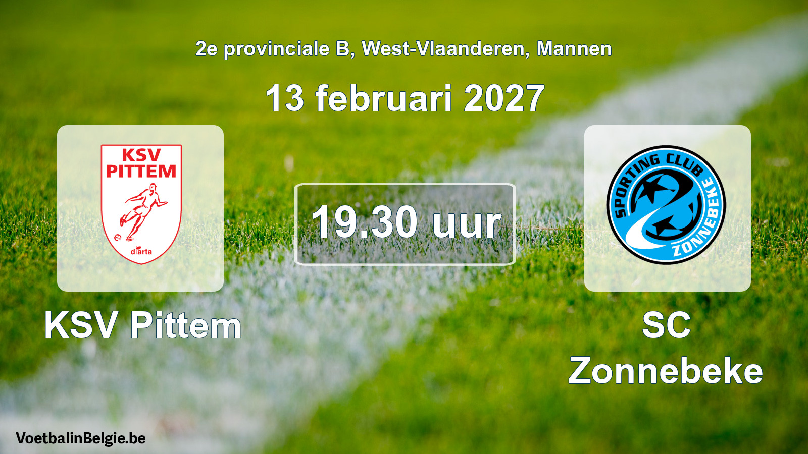 Geplantes Spiel männer-Fußball: KSV Pittem - SC Zonnebeke (13 Februar 2027)