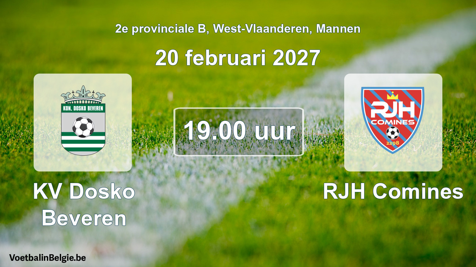 Geplantes Spiel männer-Fußball: KV Dosko Beveren - RJH Comines (20 Februar 2027)