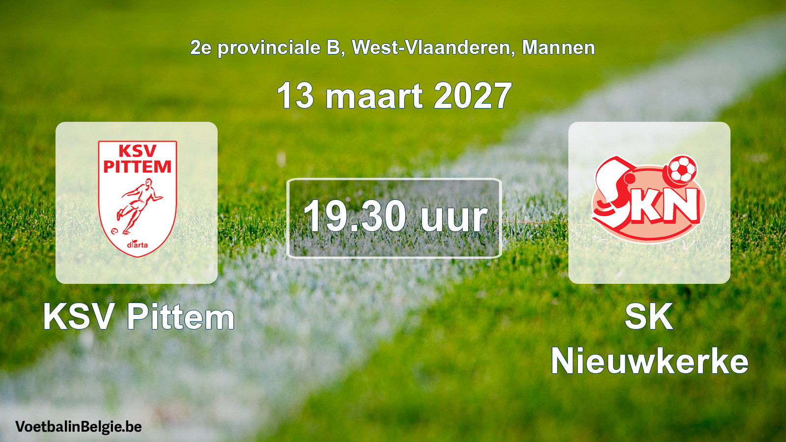 Geplande wedstrijd mannenvoetbal: KSV Pittem - SK Nieuwkerke (13 maart 2027)