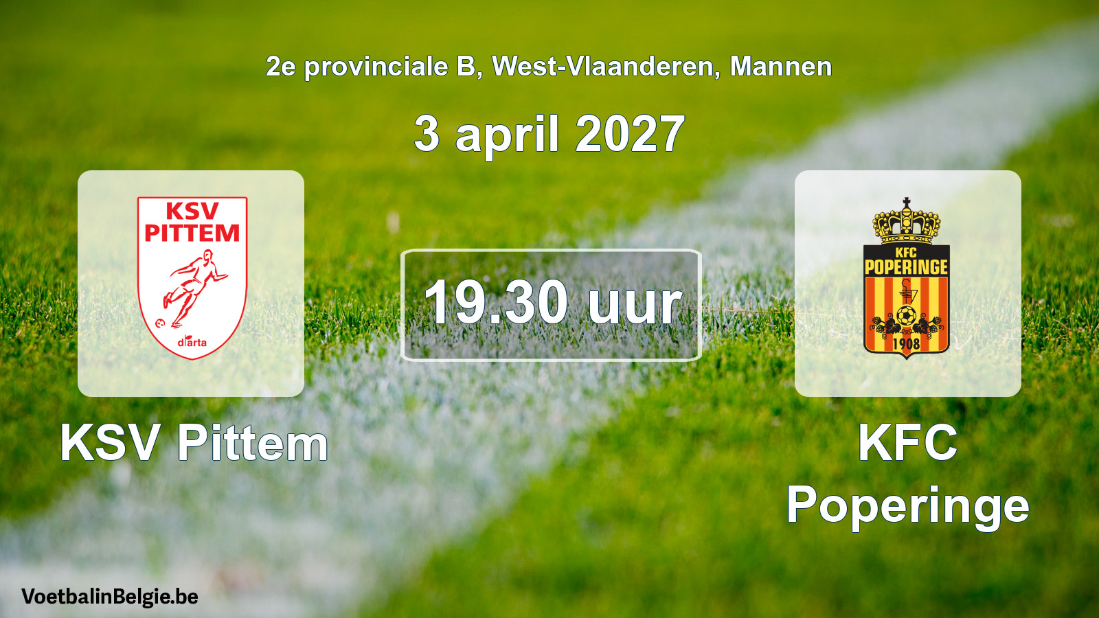 Scheduled match men football: KSV Pittem - KFC Poperinge (3 April 2027)