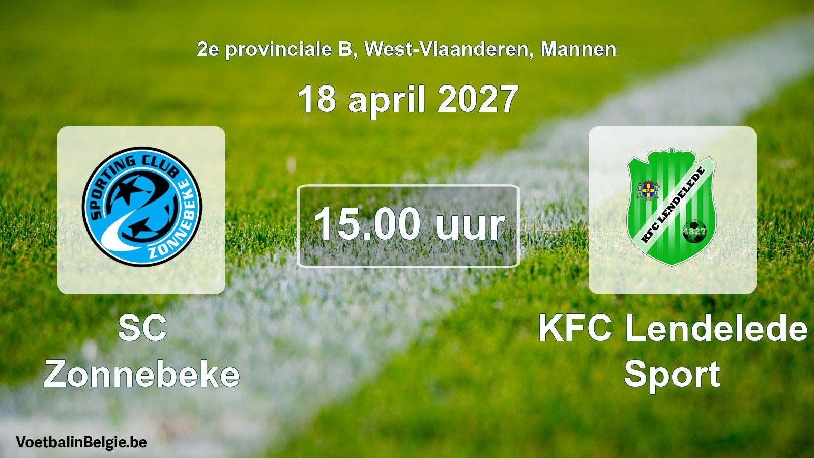 Scheduled match men football: SC Zonnebeke - KFC Lendelede Sport (18 April 2027)