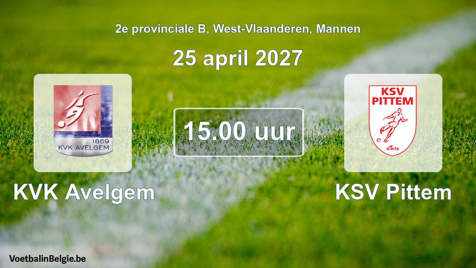 Geplande wedstrijd mannenvoetbal: KVK Avelgem - KSV Pittem (25 april 2027)