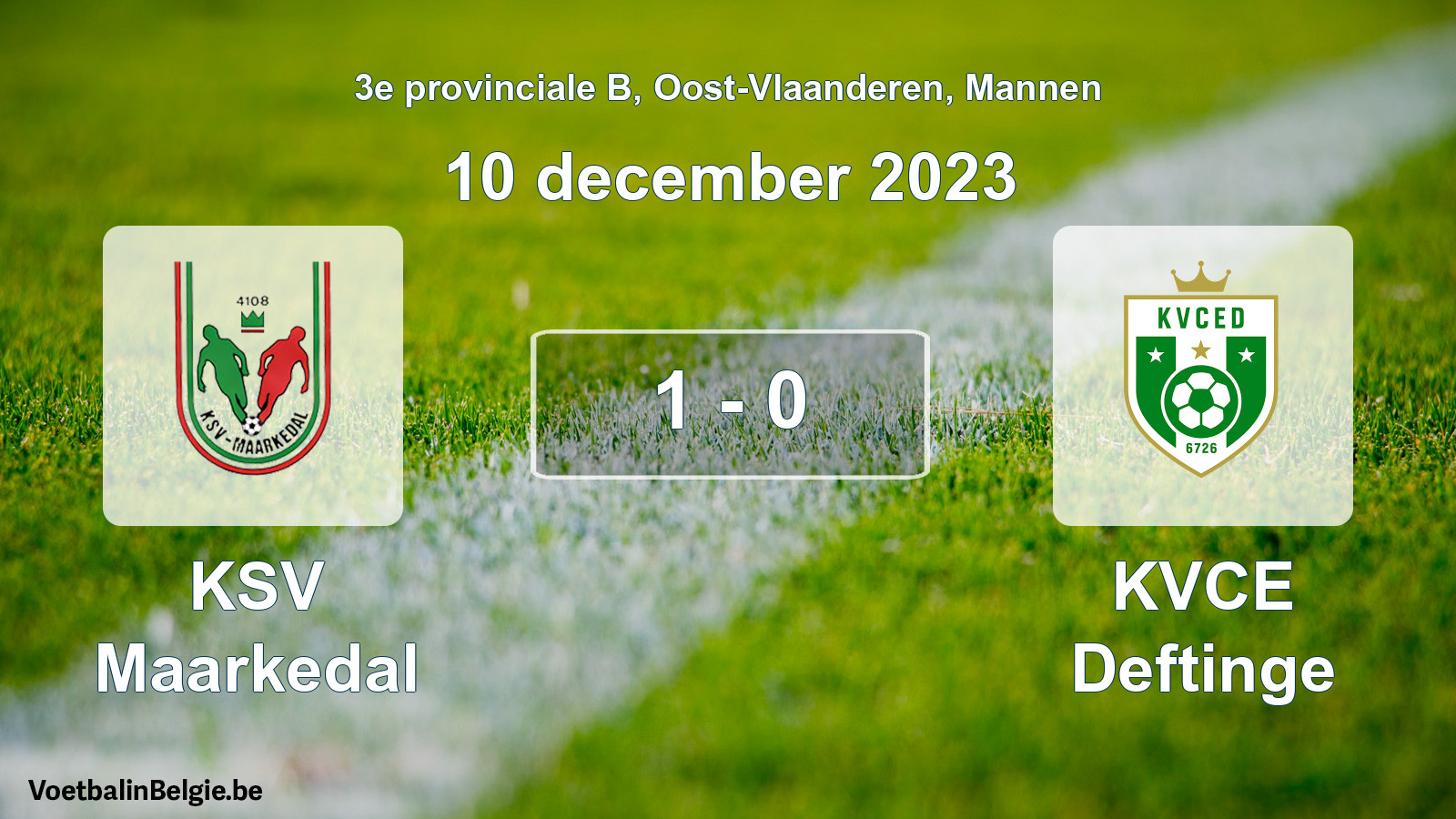 Played match men football: KSV Maarkedal - KVCE Deftinge 1 - 0 (10 December 2023)