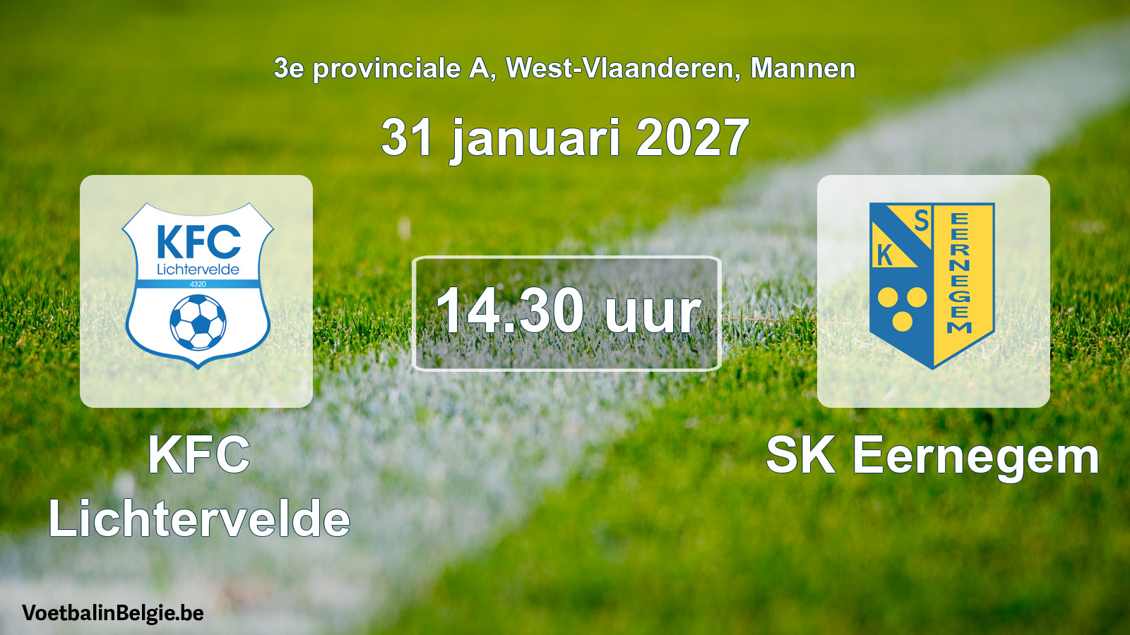 Geplande wedstrijd mannenvoetbal: KFC Lichtervelde - SK Eernegem (31 januari 2027)