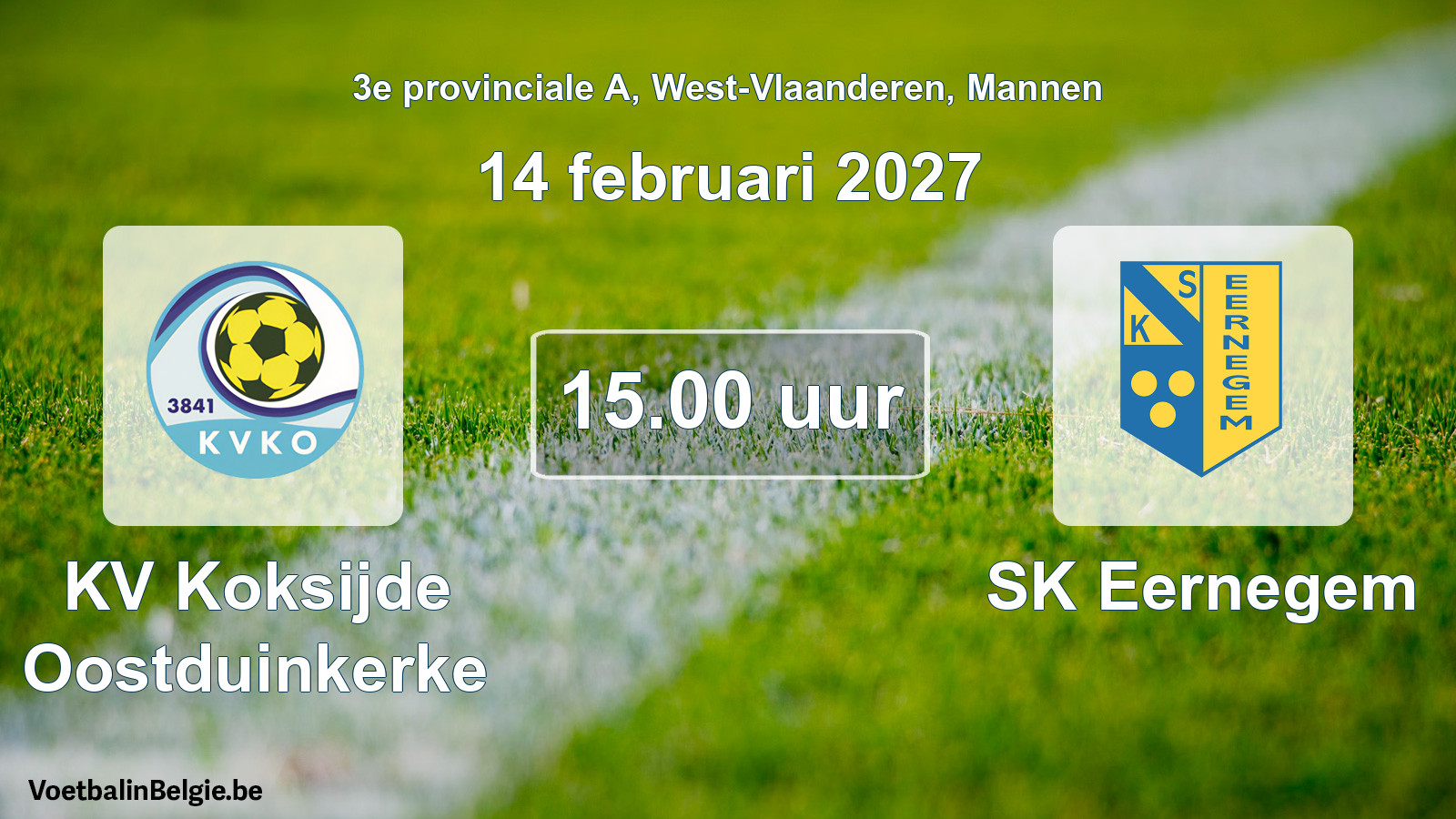 Geplande wedstrijd mannenvoetbal: KV Koksijde Oostduinkerke - SK Eernegem (14 februari 2027)