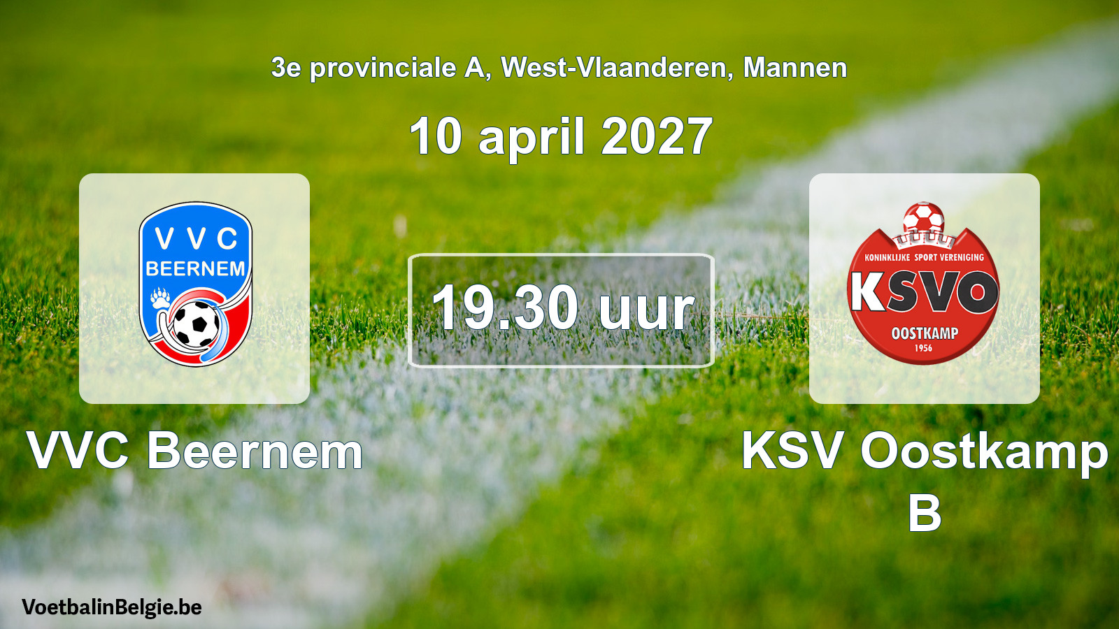 Geplande wedstrijd mannenvoetbal: VVC Beernem - KSV Oostkamp B (10 april 2027)