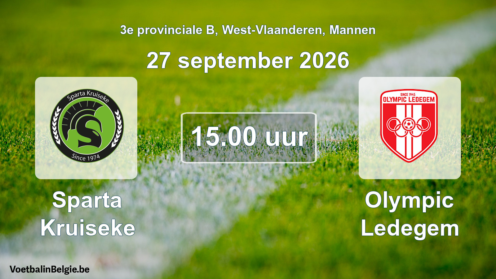 Geplande wedstrijd mannenvoetbal: Sparta Kruiseke - Olympic Ledegem (27 september 2026)