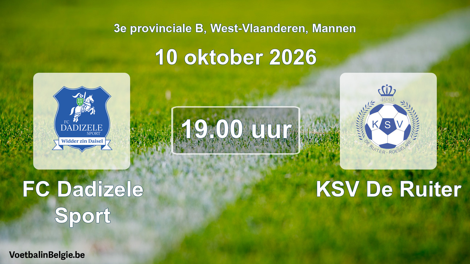 Geplande wedstrijd mannenvoetbal: FC Dadizele Sport - KSV De Ruiter (10 oktober 2026)