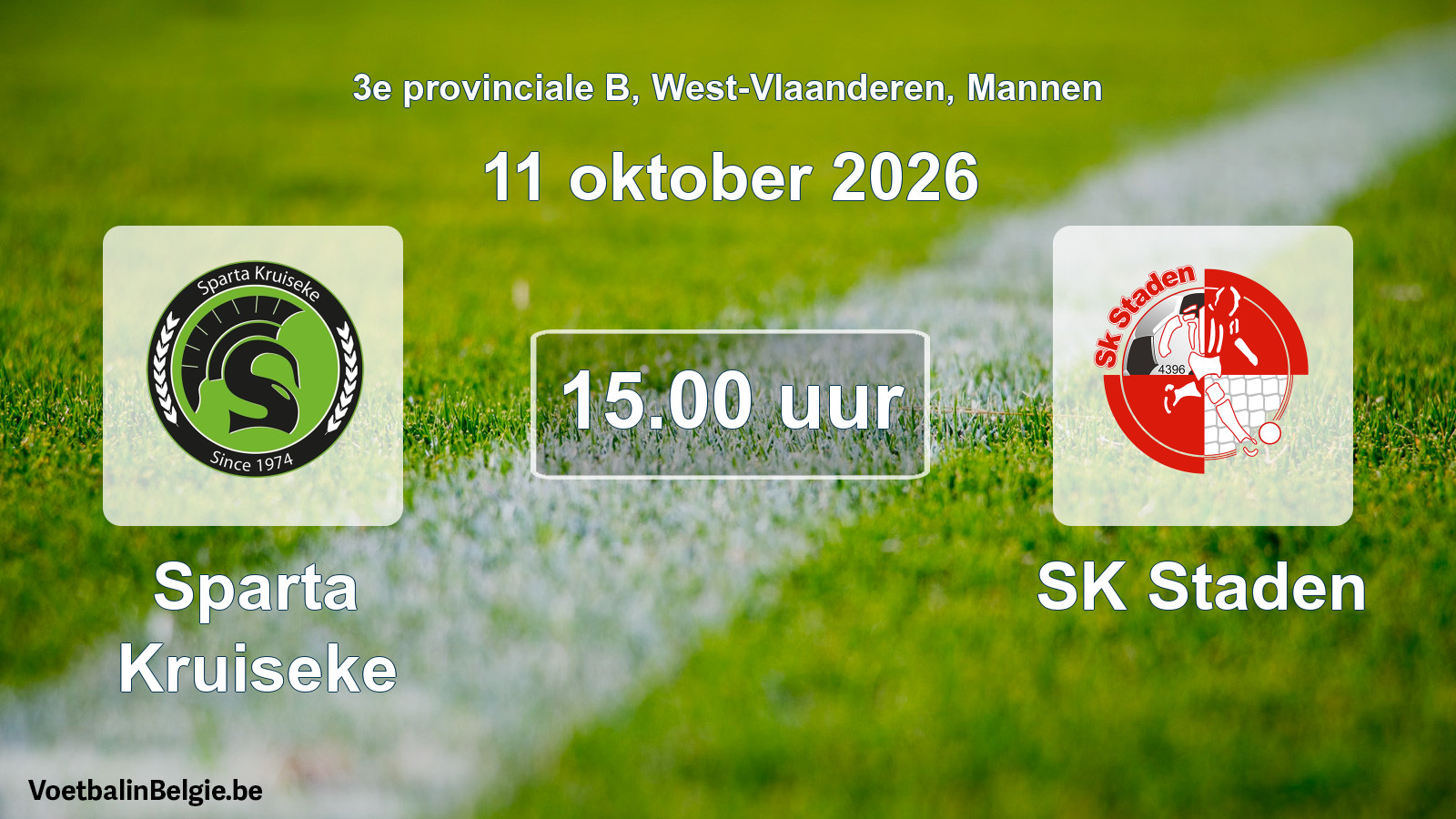 Geplande wedstrijd mannenvoetbal: Sparta Kruiseke - SK Staden (11 oktober 2026)