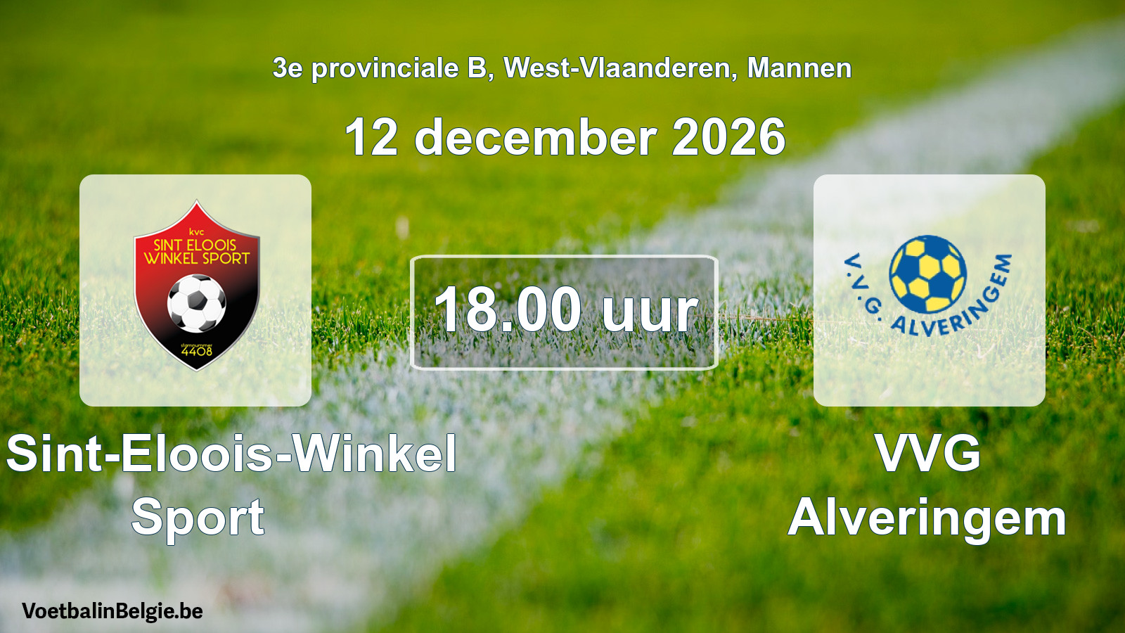Geplande wedstrijd mannenvoetbal: K. Sint-Eloois-Winkel Sport - VVG Alveringem (12 december 2026)
