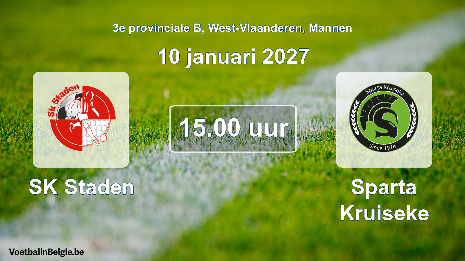 Geplande wedstrijd mannenvoetbal: SK Staden - Sparta Kruiseke (10 januari 2027)