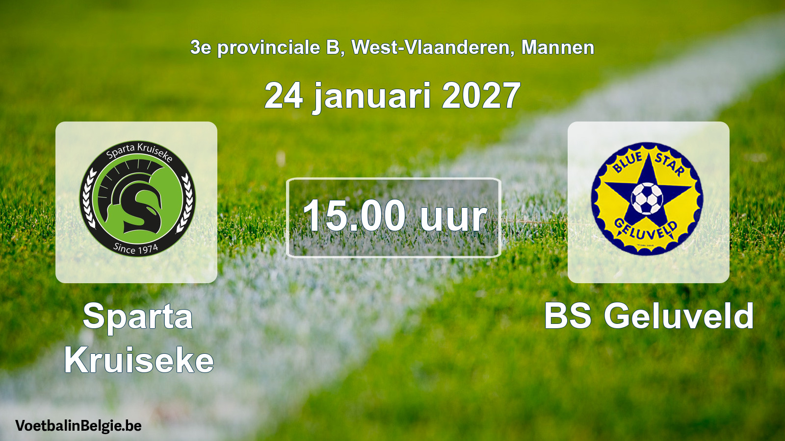 Geplande wedstrijd mannenvoetbal: Sparta Kruiseke - BS Geluveld (24 januari 2027)