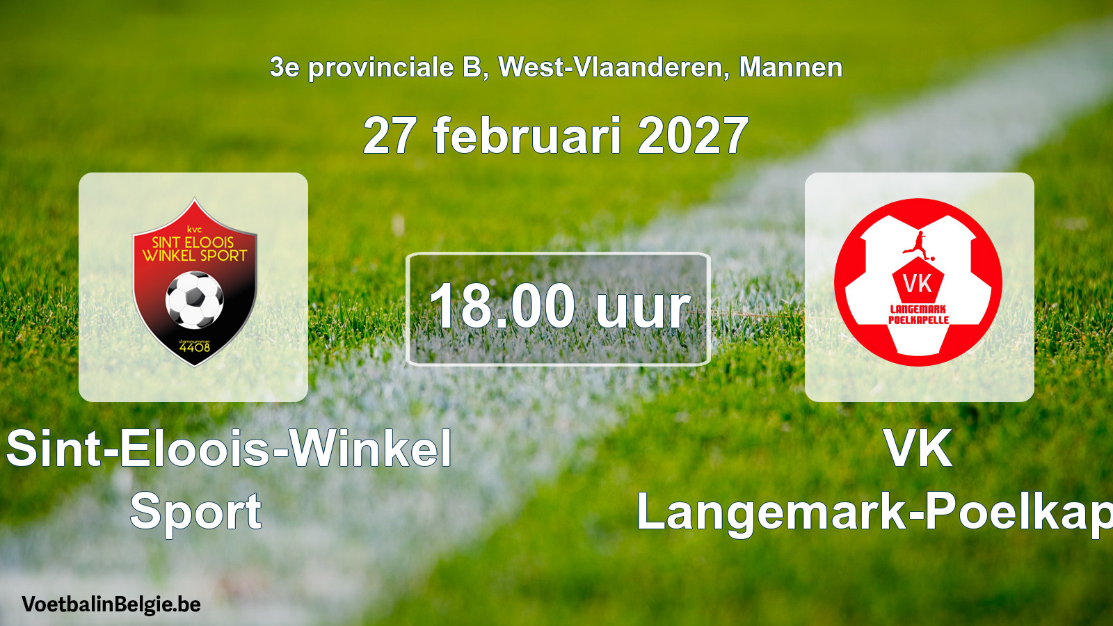 Geplande wedstrijd mannenvoetbal: K. Sint-Eloois-Winkel Sport - VK Langemark-Poelkapelle (27 februari 2027)