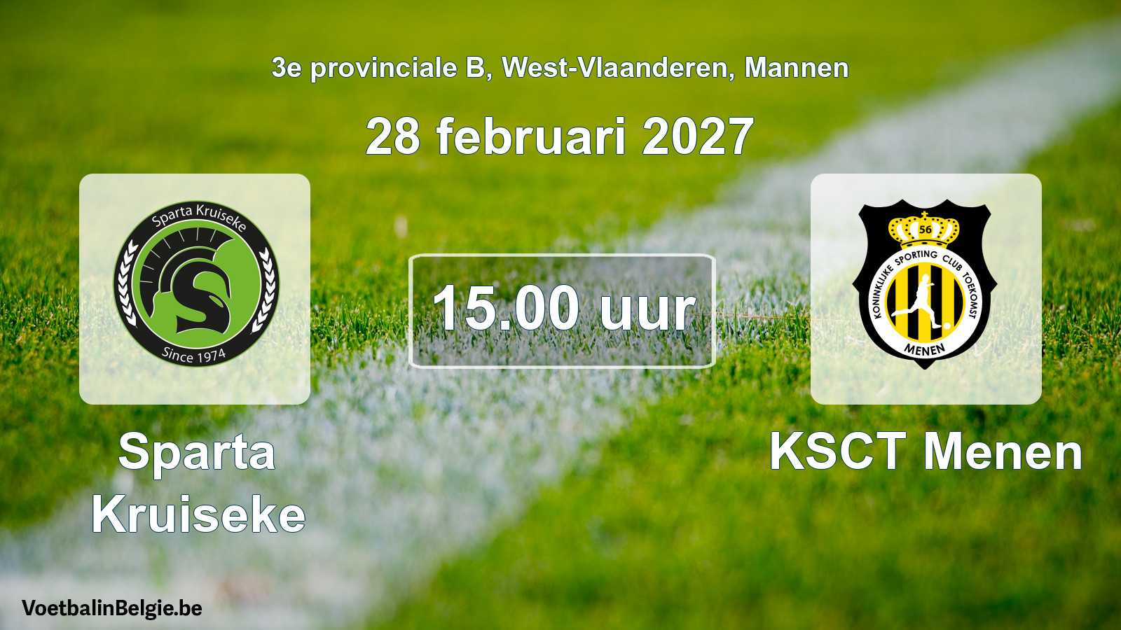 Geplande wedstrijd mannenvoetbal: Sparta Kruiseke - KSCT Menen (28 februari 2027)