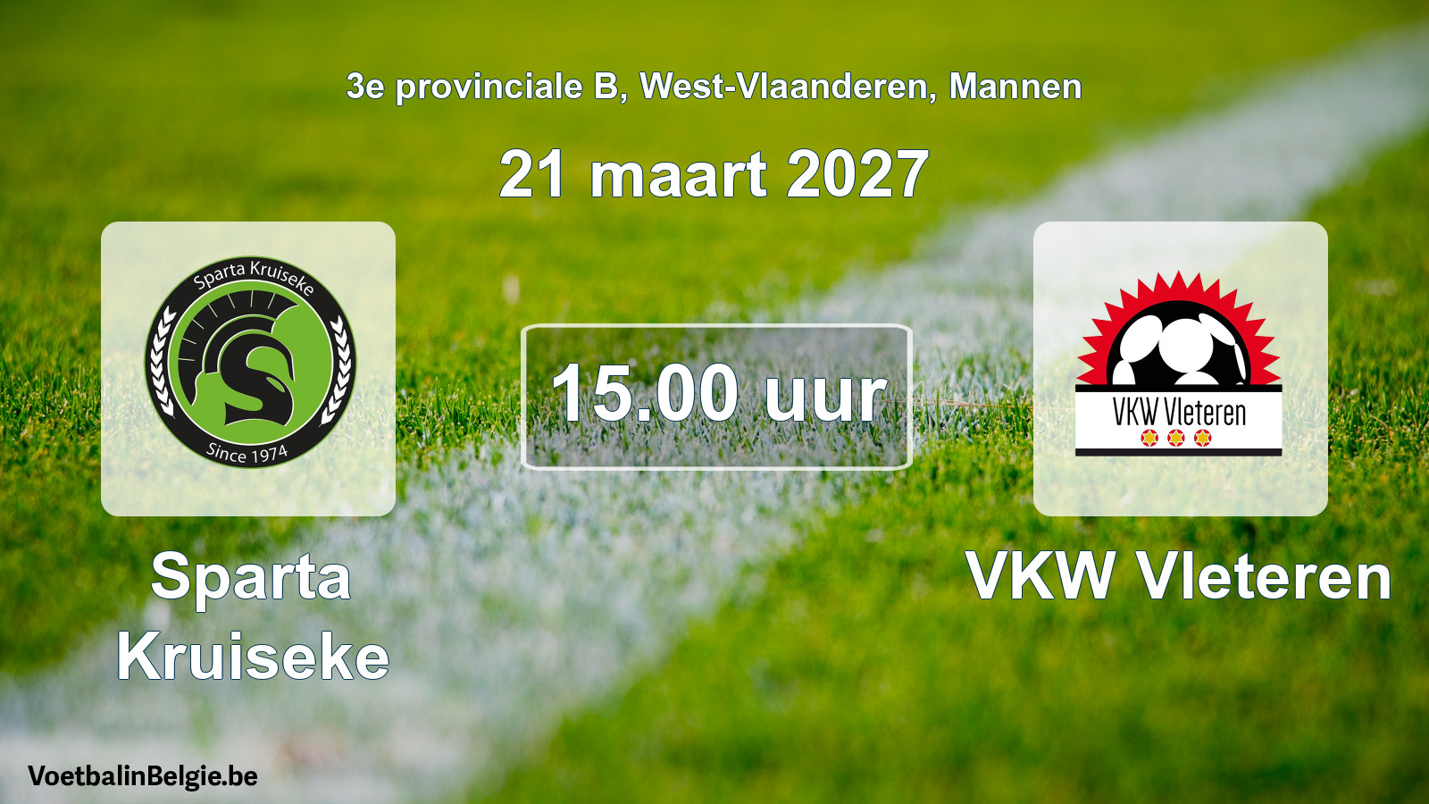 Geplande wedstrijd mannenvoetbal: Sparta Kruiseke - VKW Vleteren (21 maart 2027)