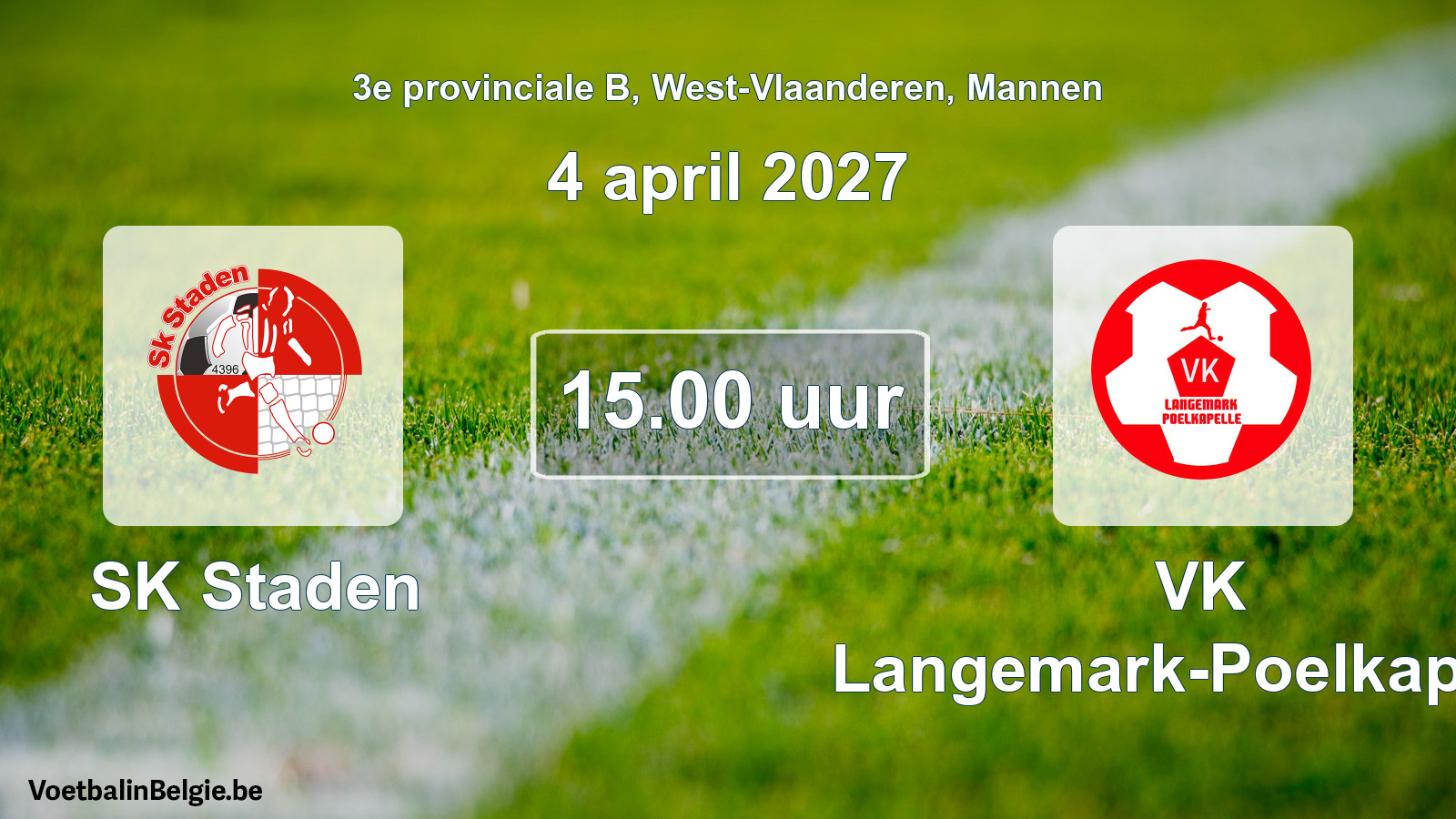 Geplande wedstrijd mannenvoetbal: SK Staden - VK Langemark-Poelkapelle (4 april 2027)
