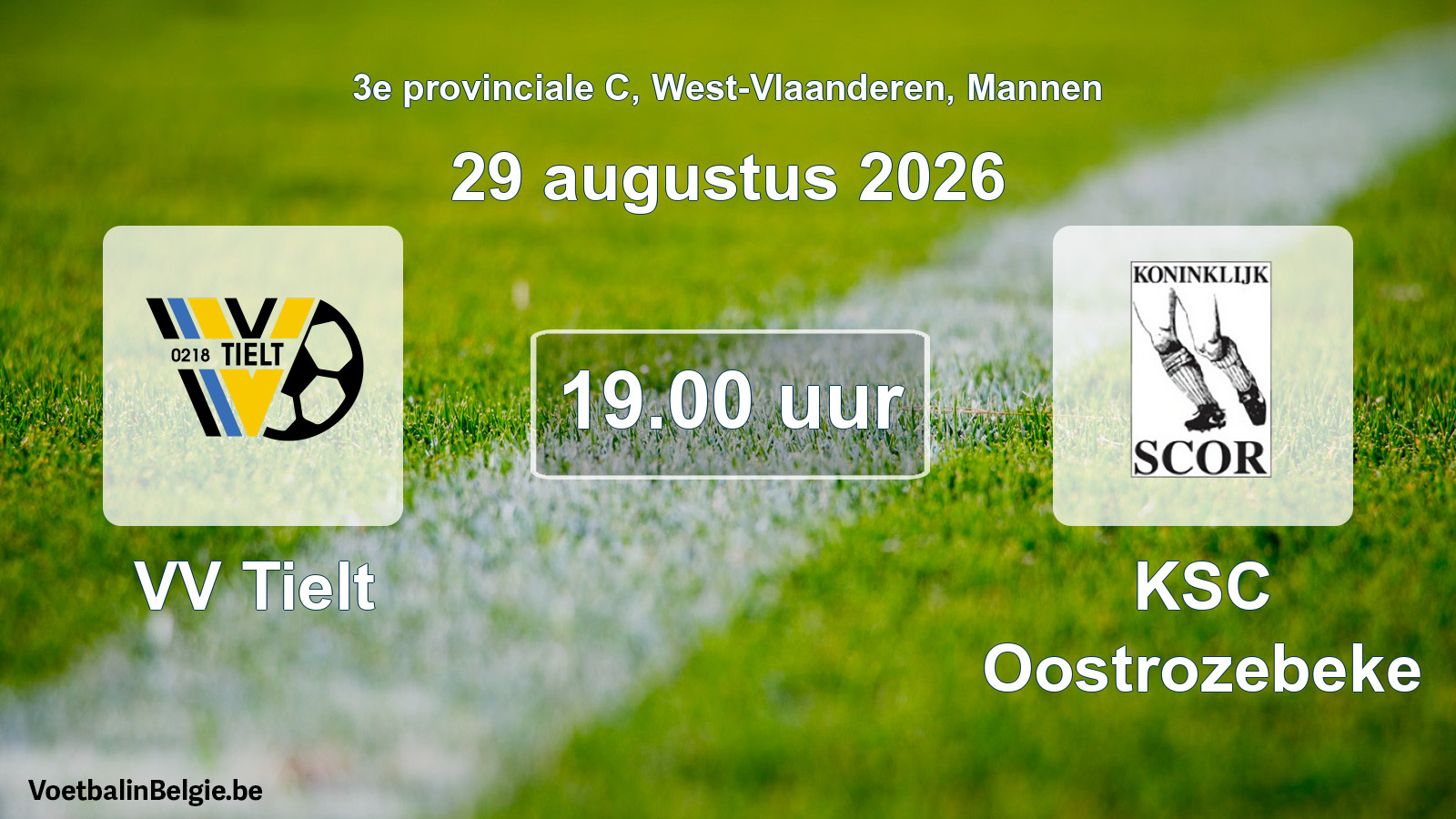 Geplande wedstrijd mannenvoetbal: VV Tielt - KSC Oostrozebeke (29 augustus 2026)