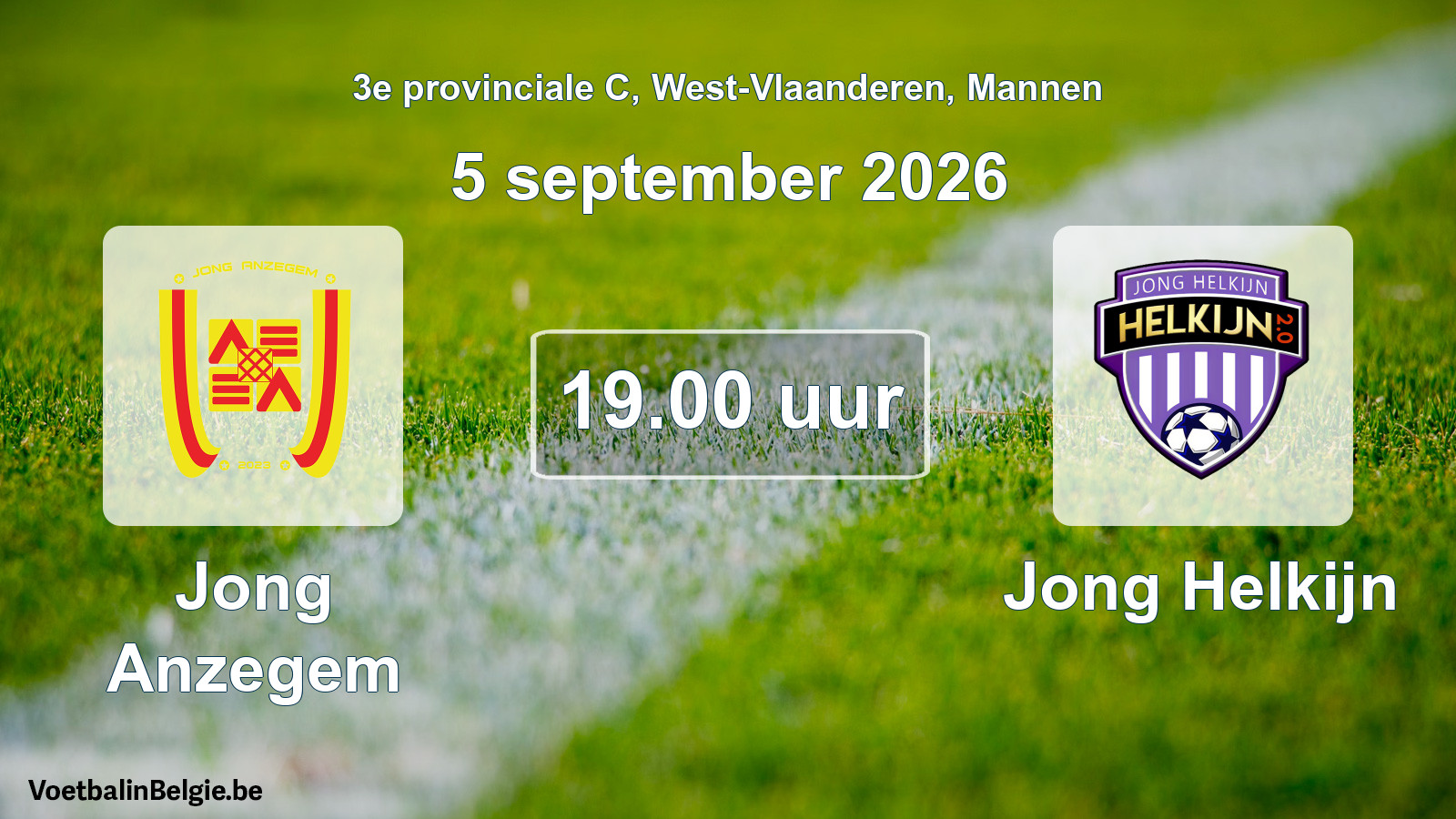 Geplande wedstrijd mannenvoetbal: Jong Anzegem - Jong Helkijn (5 september 2026)