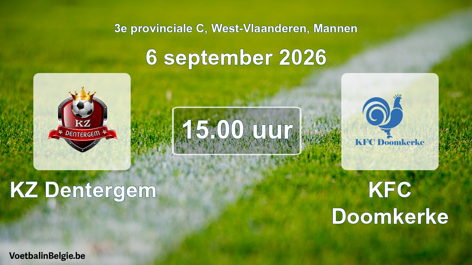 Geplande wedstrijd mannenvoetbal: KZ Dentergem - KFC Doomkerke (6 september 2026)