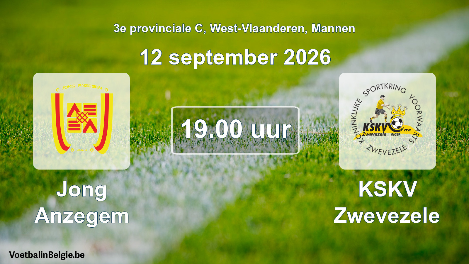 Geplande wedstrijd mannenvoetbal: Jong Anzegem - KSKV Zwevezele (12 september 2026)