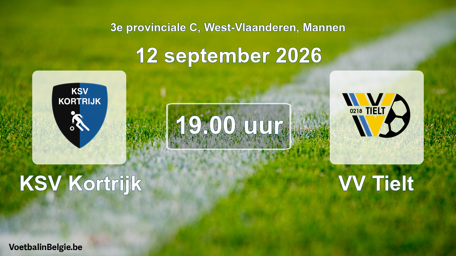 Geplande wedstrijd mannenvoetbal: KSV Kortrijk - VV Tielt (12 september 2026)