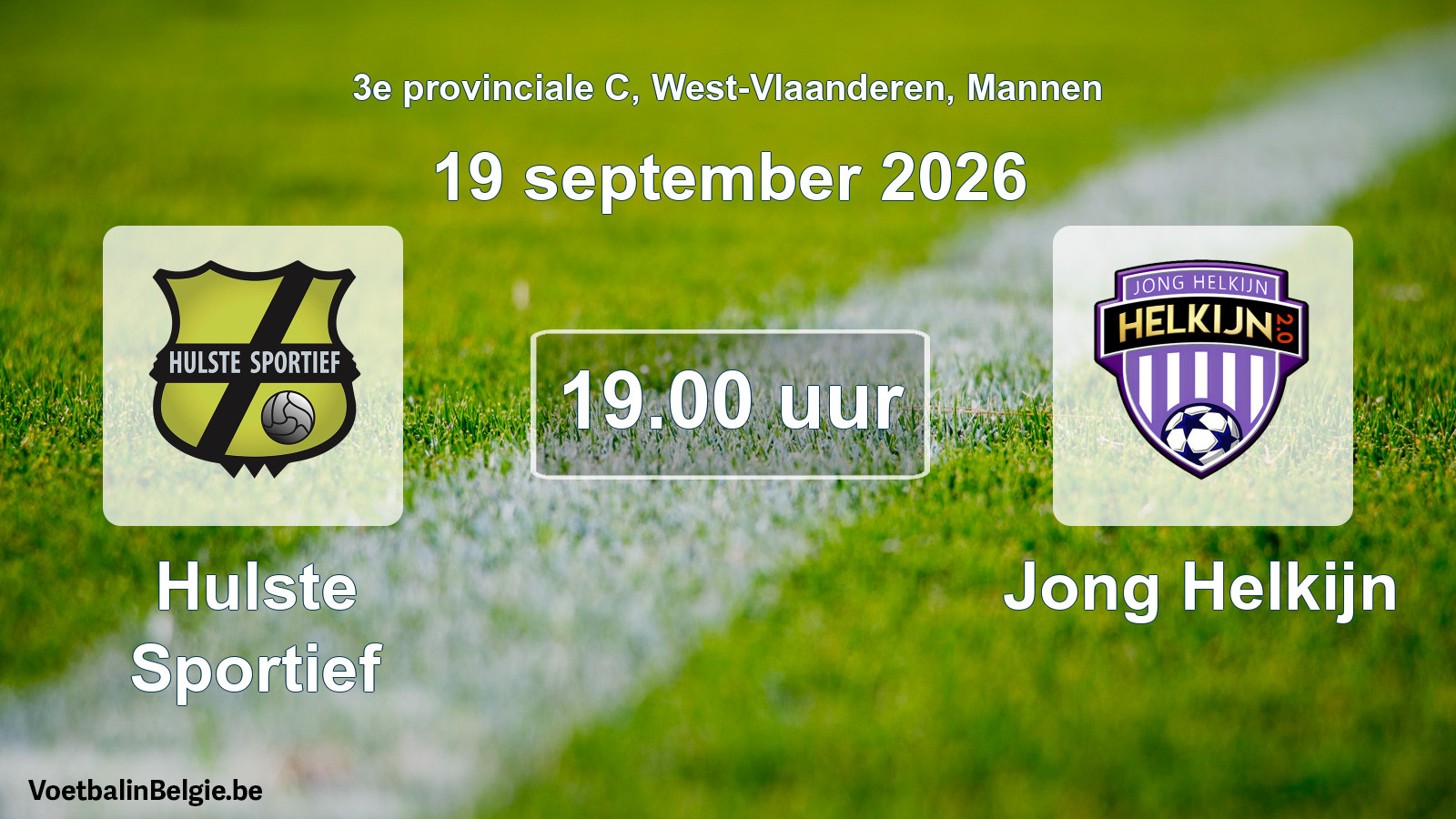 Geplande wedstrijd mannenvoetbal: Hulste Sportief - Jong Helkijn (19 september 2026)