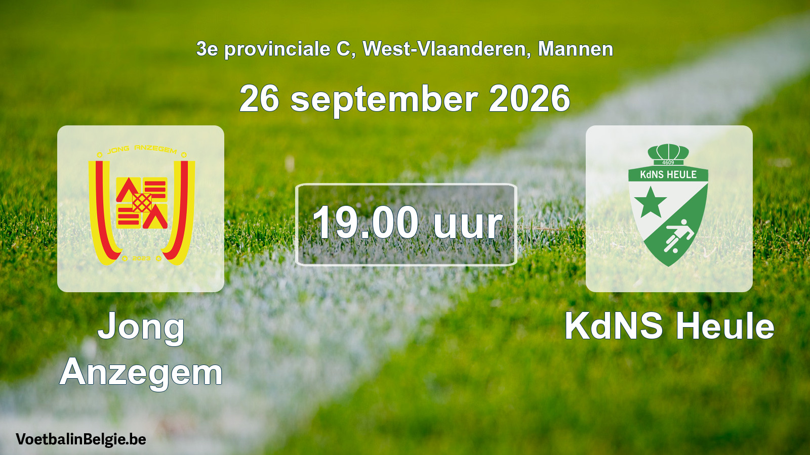 Geplande wedstrijd mannenvoetbal: Jong Anzegem - KdNS Heule (26 september 2026)