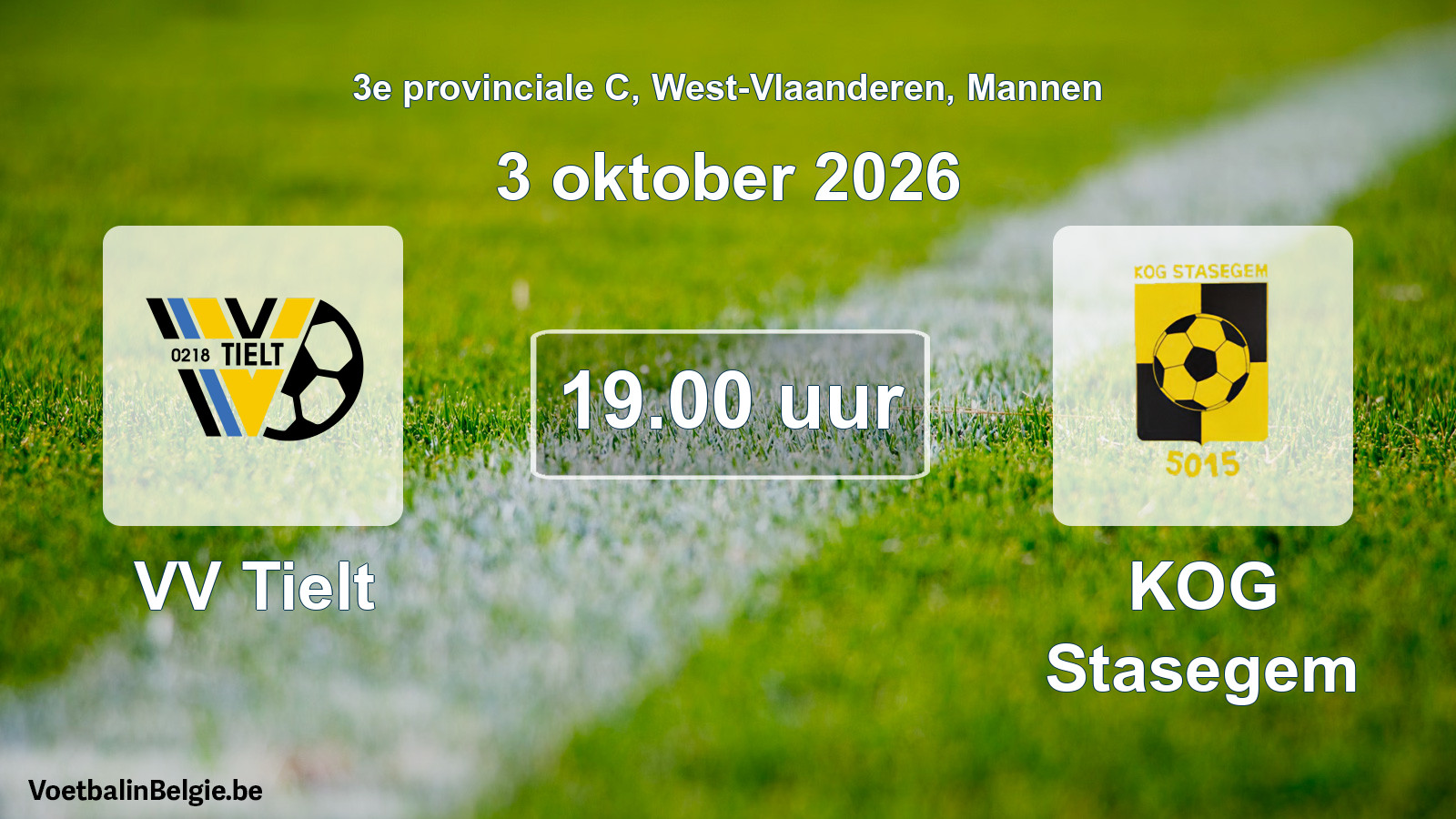Geplande wedstrijd mannenvoetbal: VV Tielt - KOG Stasegem (3 oktober 2026)