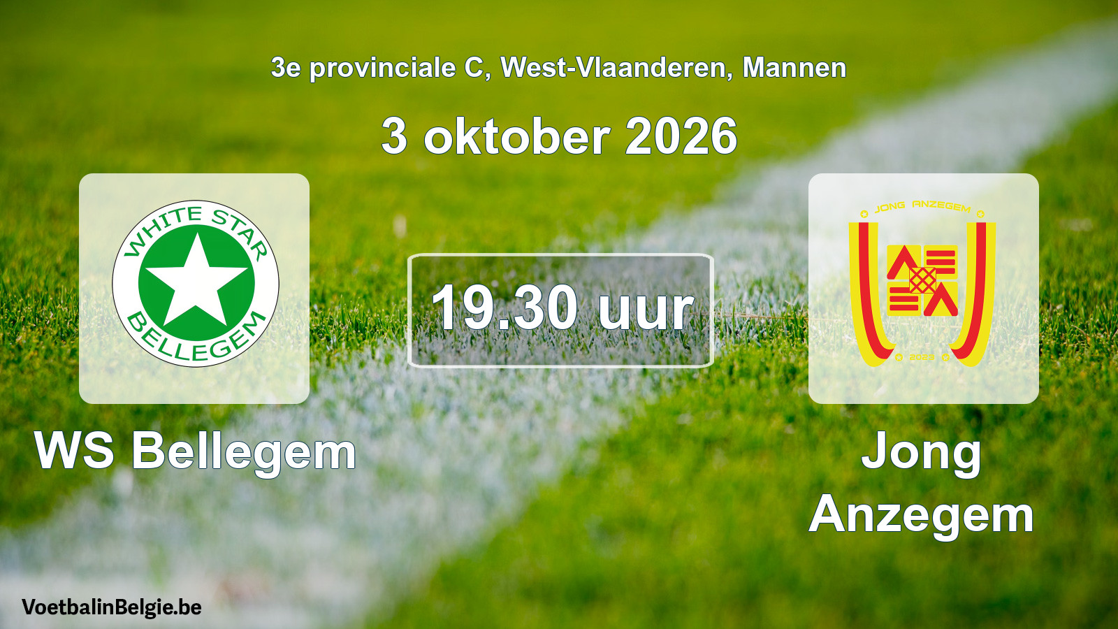 Geplande wedstrijd mannenvoetbal: WS Bellegem - Jong Anzegem (3 oktober 2026)