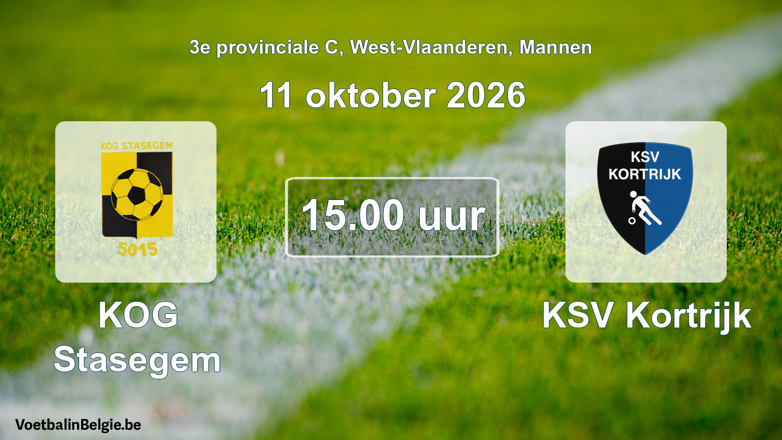 Geplantes Spiel männer-Fußball: KOG Stasegem - KSV Kortrijk (11 Oktober 2026)