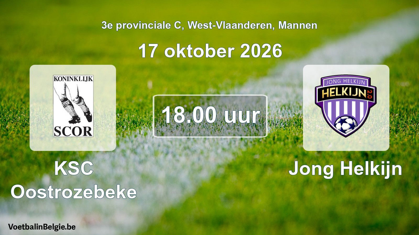 Geplande wedstrijd mannenvoetbal: KSC Oostrozebeke - Jong Helkijn (17 oktober 2026)