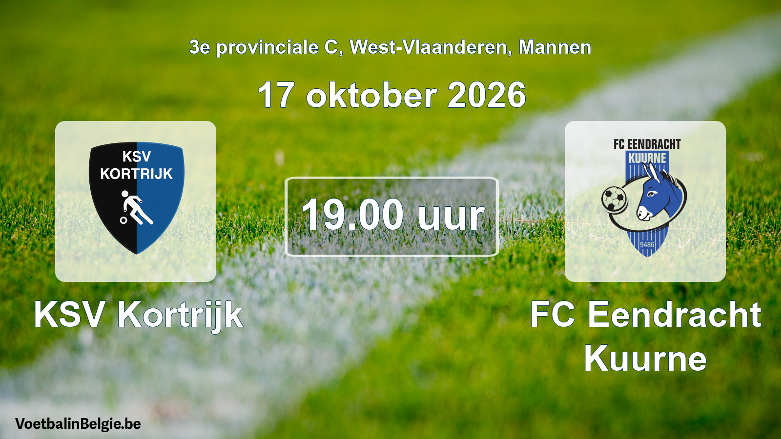 Geplande wedstrijd mannenvoetbal: KSV Kortrijk - FC Eendracht Kuurne (17 oktober 2026)