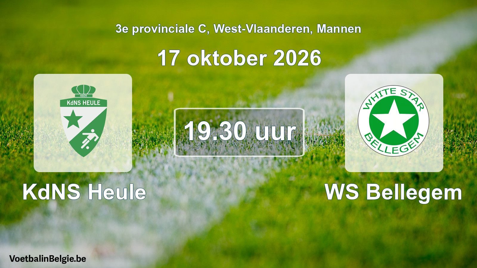 Geplande wedstrijd mannenvoetbal: KdNS Heule - WS Bellegem (17 oktober 2026)