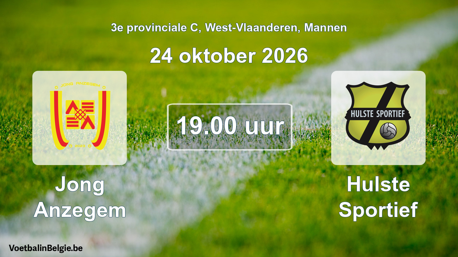 Geplande wedstrijd mannenvoetbal: Jong Anzegem - Hulste Sportief (24 oktober 2026)