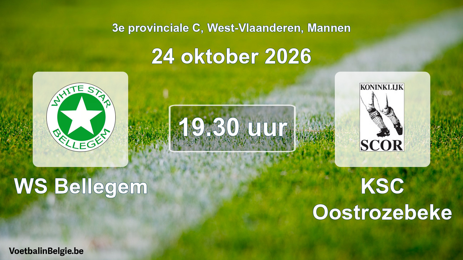 Geplande wedstrijd mannenvoetbal: WS Bellegem - KSC Oostrozebeke (24 oktober 2026)