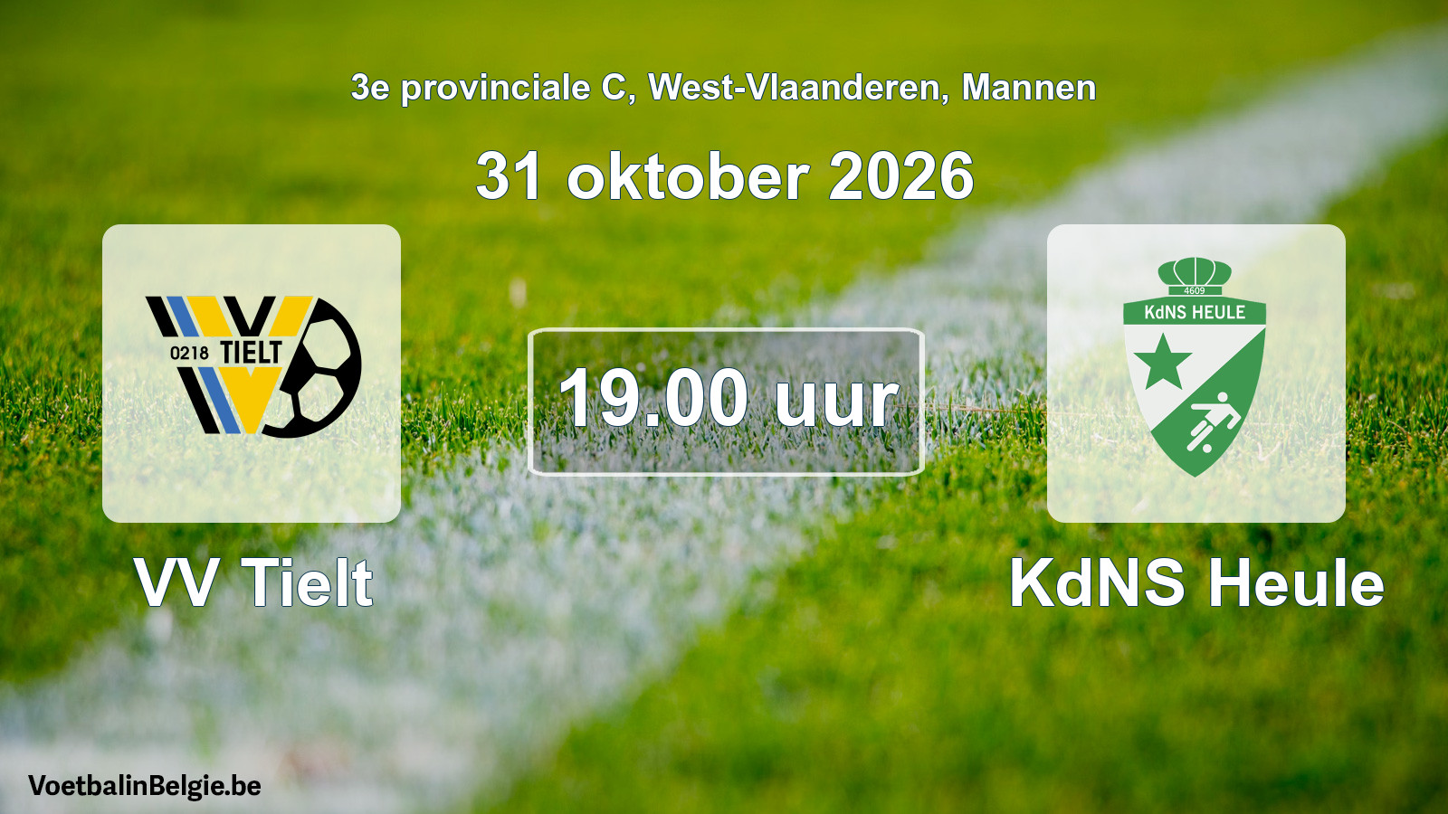 Geplande wedstrijd mannenvoetbal: VV Tielt - KdNS Heule (31 oktober 2026)