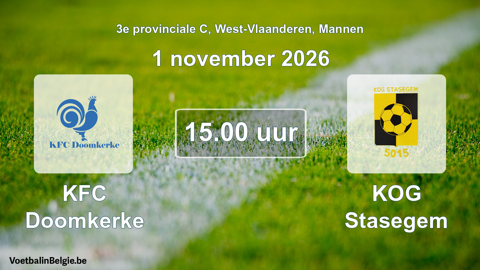 Geplande wedstrijd mannenvoetbal: KFC Doomkerke - KOG Stasegem (1 november 2026)
