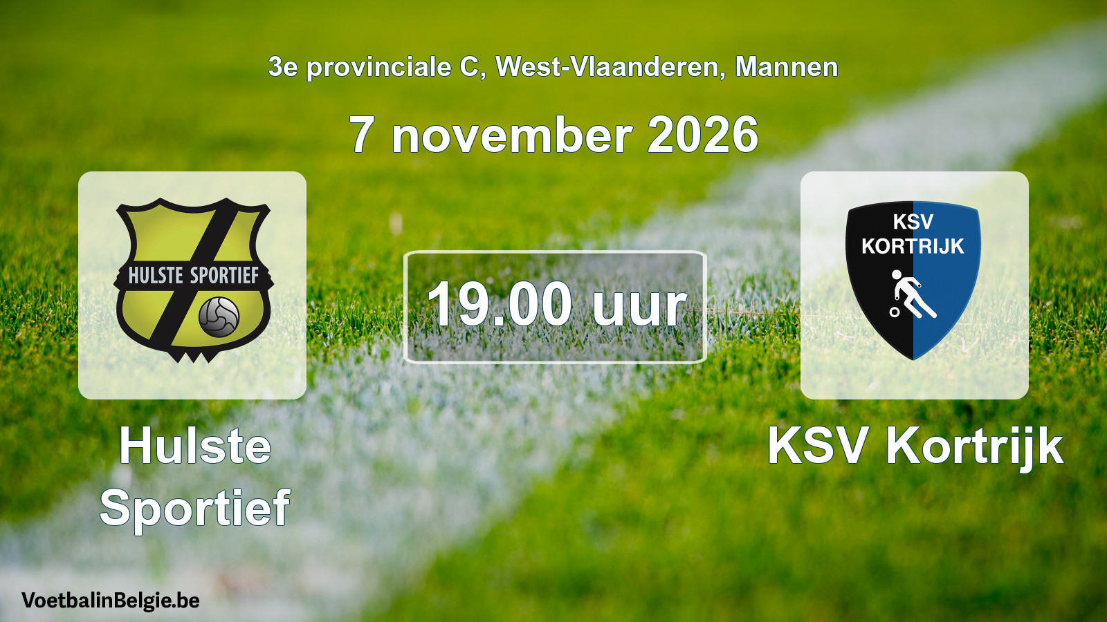 Geplande wedstrijd mannenvoetbal: Hulste Sportief - KSV Kortrijk (7 november 2026)