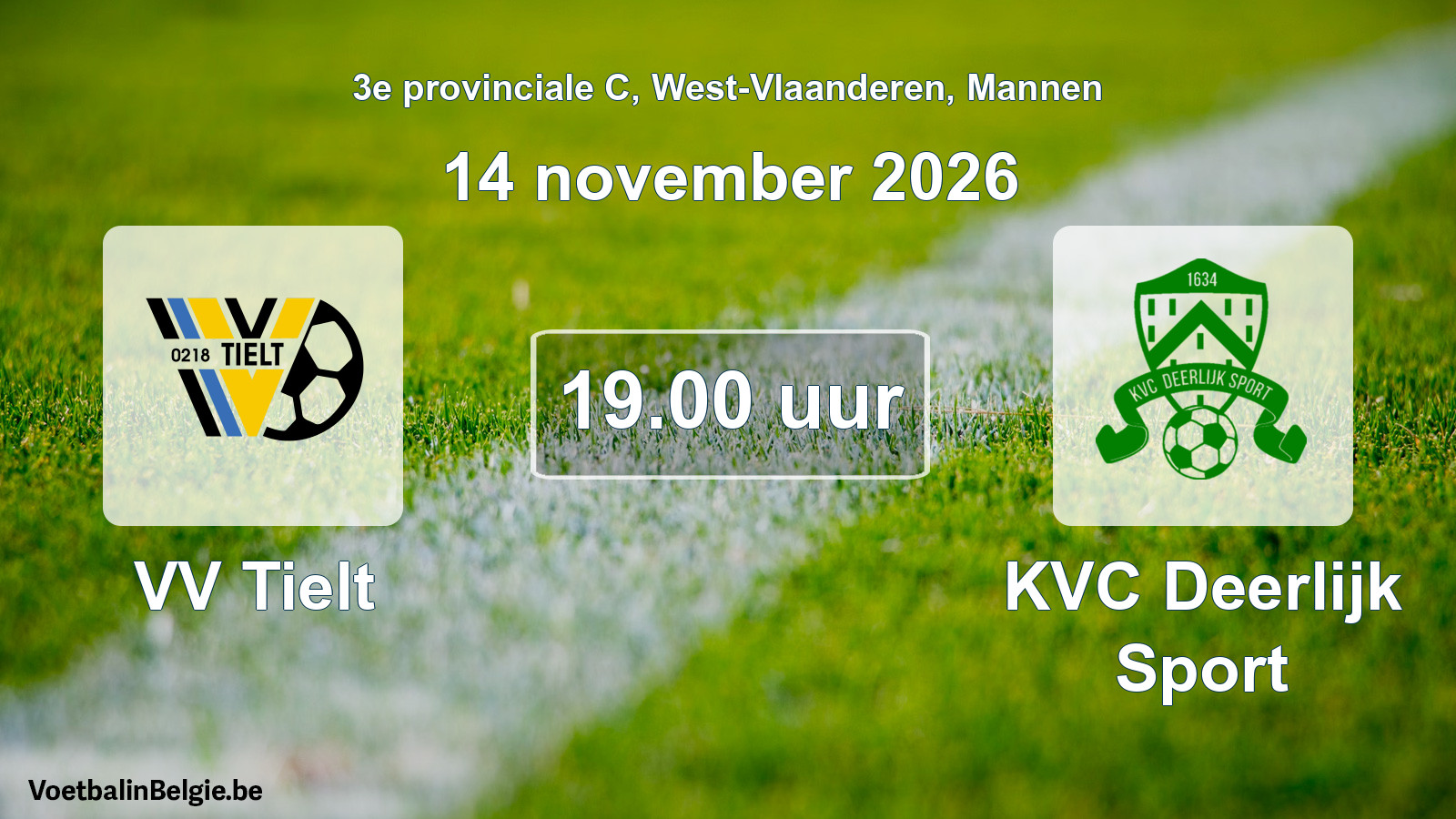 Geplande wedstrijd mannenvoetbal: VV Tielt - KVC Deerlijk Sport (14 november 2026)