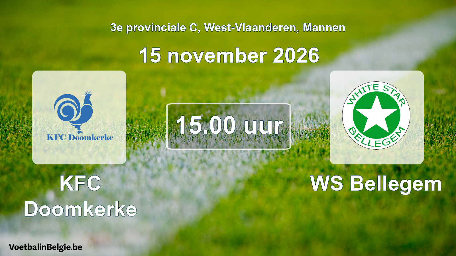 Geplande wedstrijd mannenvoetbal: KFC Doomkerke - WS Bellegem (15 november 2026)