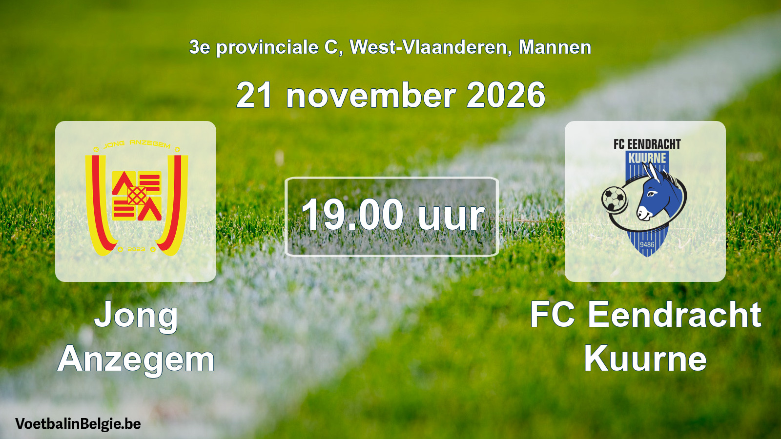 Geplande wedstrijd mannenvoetbal: Jong Anzegem - FC Eendracht Kuurne (21 november 2026)