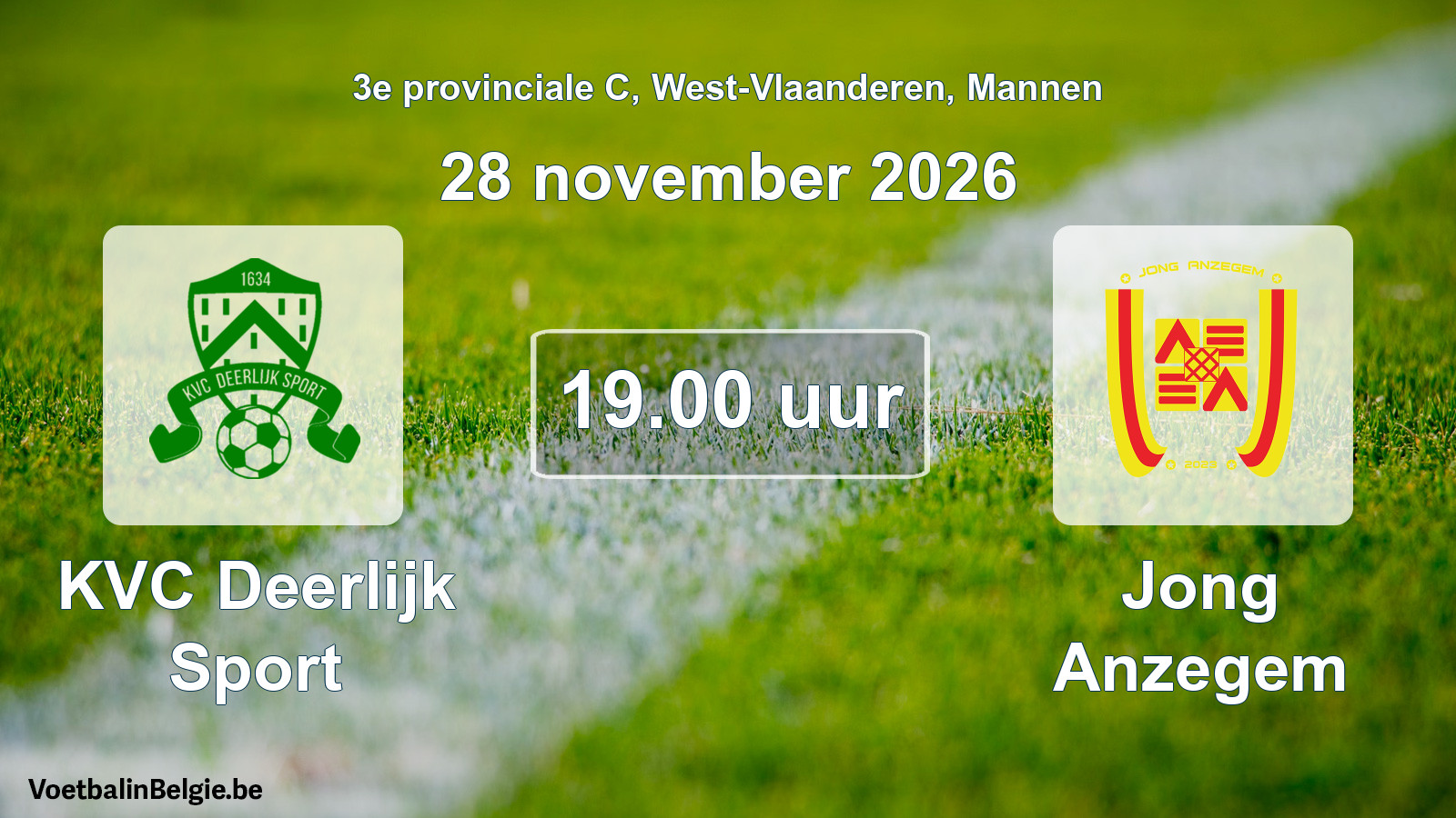 Geplande wedstrijd mannenvoetbal: KVC Deerlijk Sport - Jong Anzegem (28 november 2026)