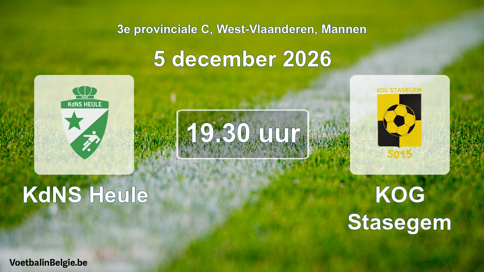 Geplande wedstrijd mannenvoetbal: KdNS Heule - KOG Stasegem (5 december 2026)