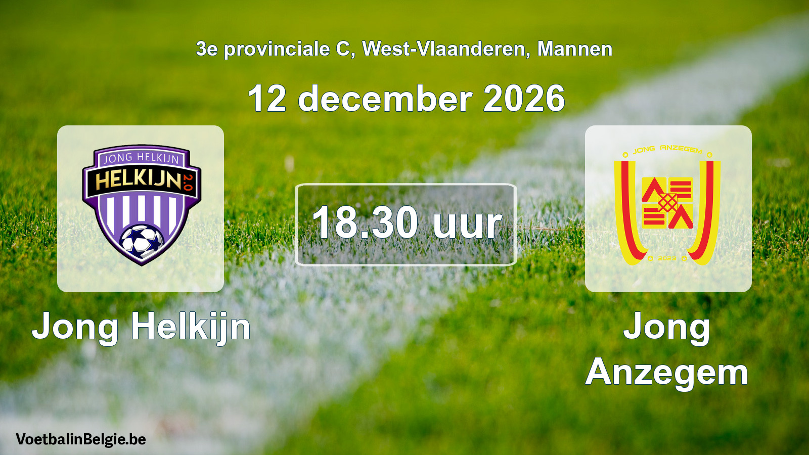 Geplande wedstrijd mannenvoetbal: Jong Helkijn - Jong Anzegem (12 december 2026)