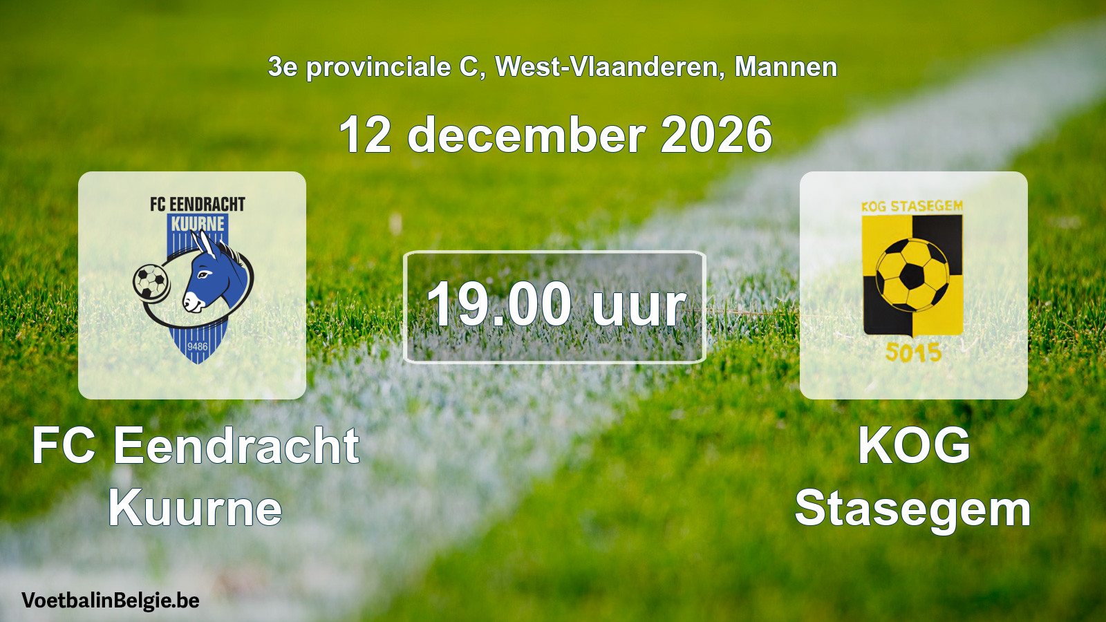 Geplande wedstrijd mannenvoetbal: FC Eendracht Kuurne - KOG Stasegem (12 december 2026)