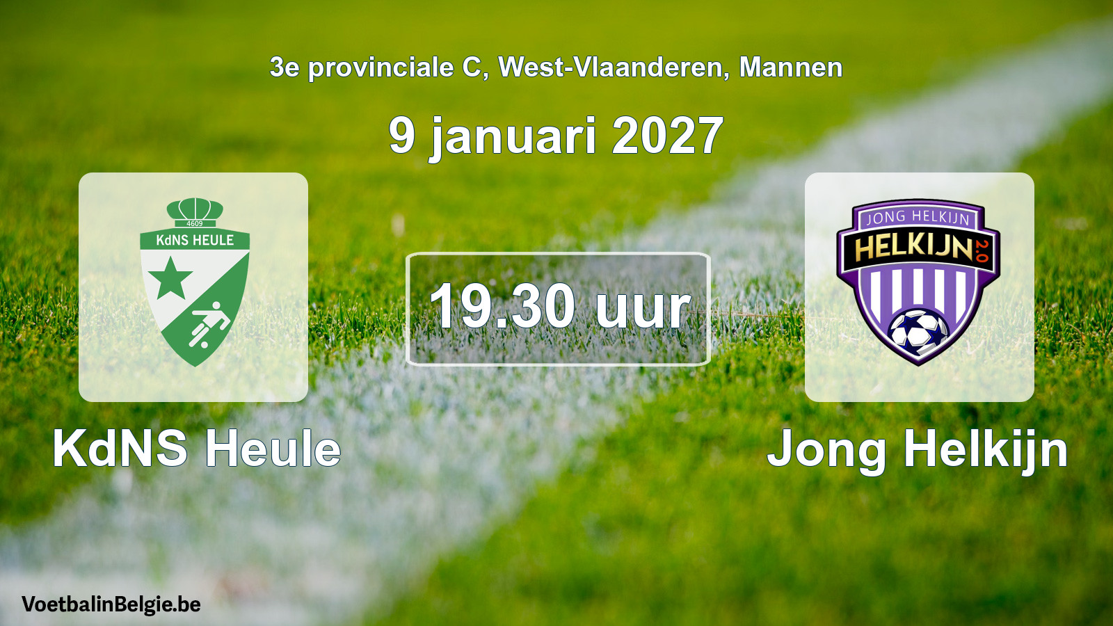 Geplande wedstrijd mannenvoetbal: KdNS Heule - Jong Helkijn (9 januari 2027)