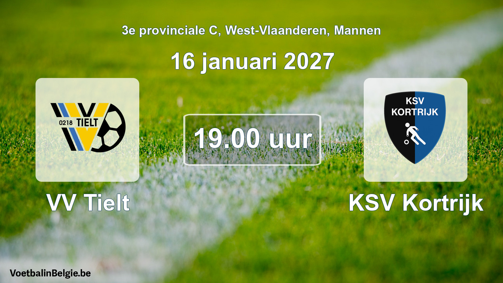 Geplande wedstrijd mannenvoetbal: VV Tielt - KSV Kortrijk (16 januari 2027)