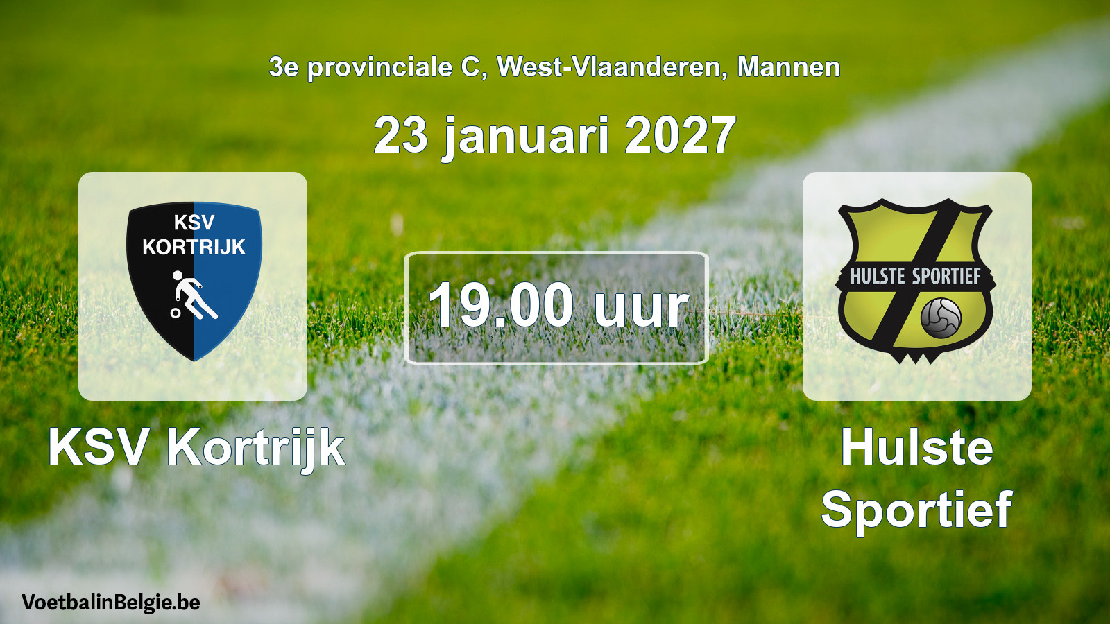 Geplande wedstrijd mannenvoetbal: KSV Kortrijk - Hulste Sportief (23 januari 2027)