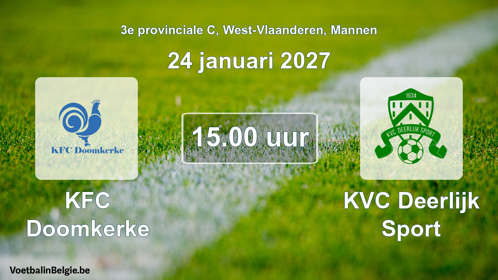 Geplande wedstrijd mannenvoetbal: KFC Doomkerke - KVC Deerlijk Sport (24 januari 2027)