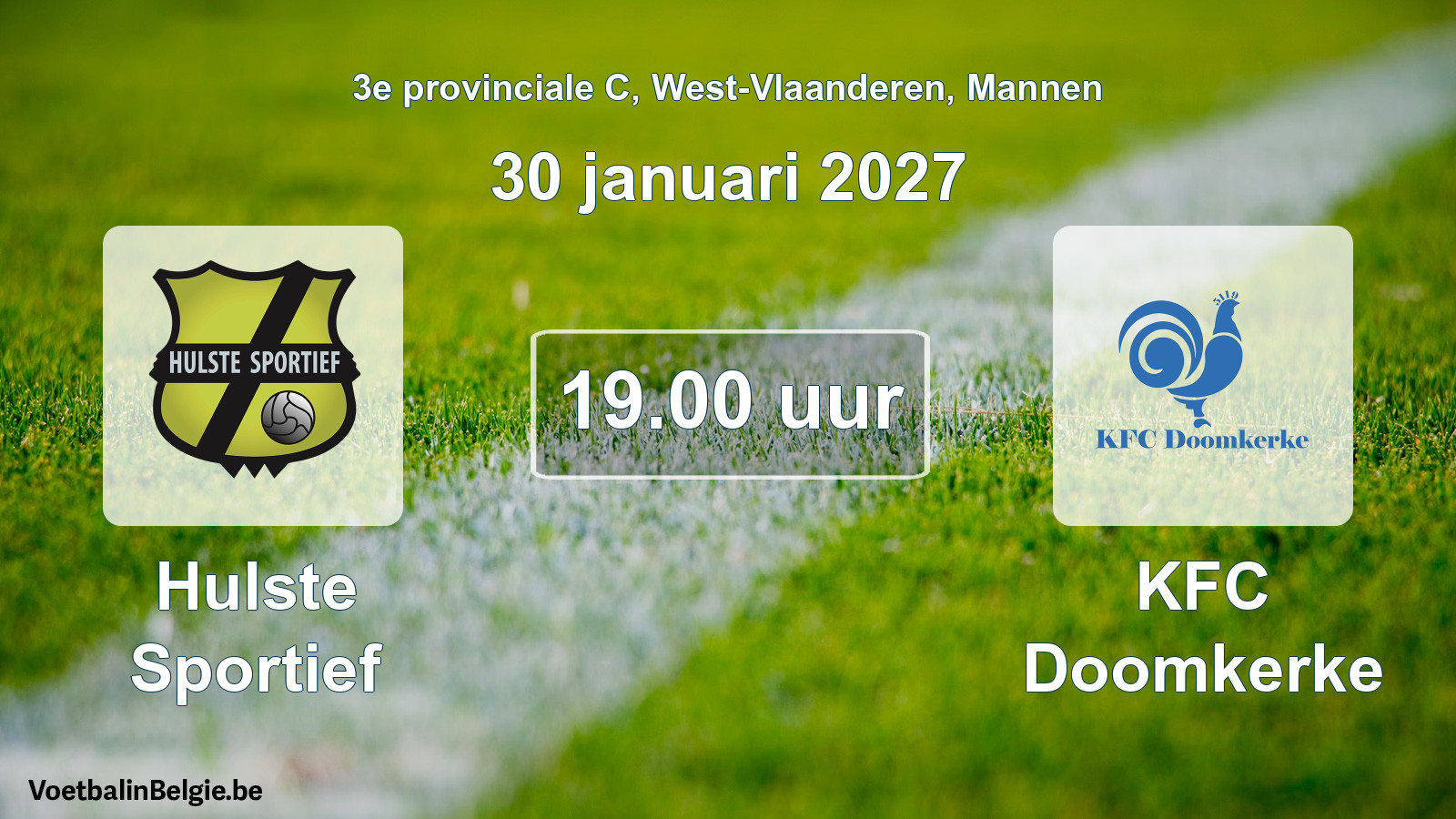Geplande wedstrijd mannenvoetbal: Hulste Sportief - KFC Doomkerke (30 januari 2027)